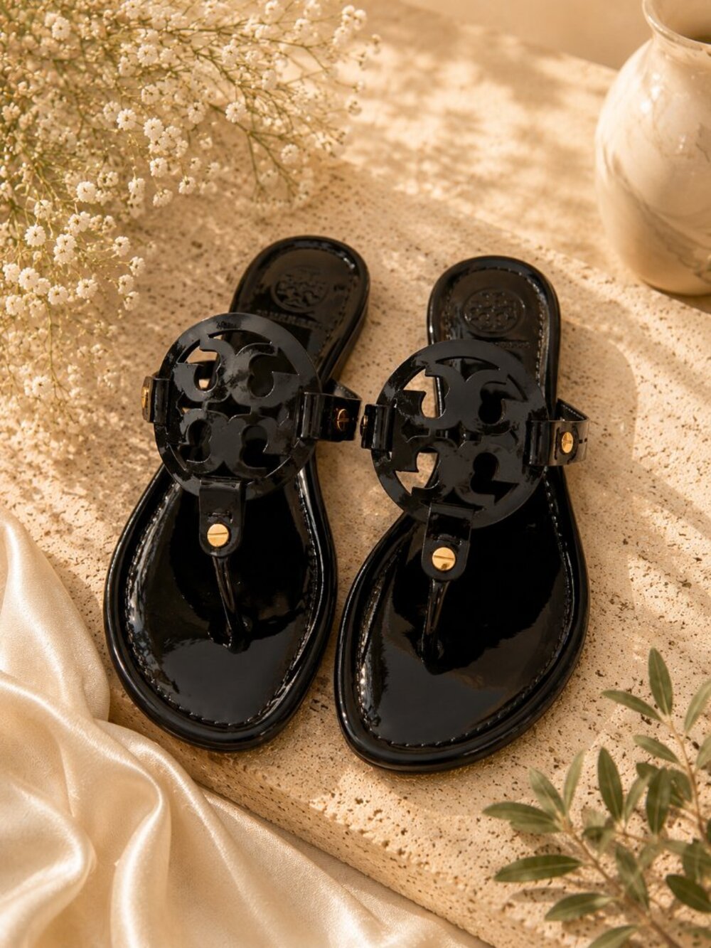 Like New Tory Burch Miller Patent Leather Sandals